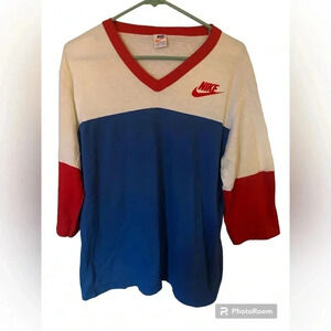 Vintage 70s Nike Single Stitch V-Neck Shirt